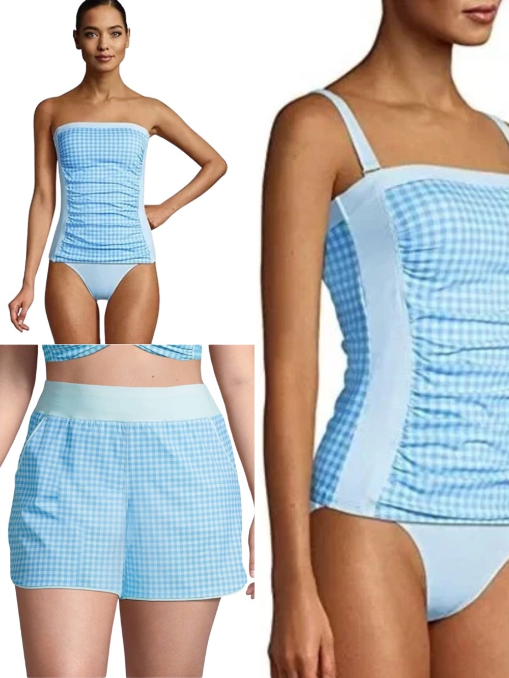 Lands End Tankini Shorts Swim Set